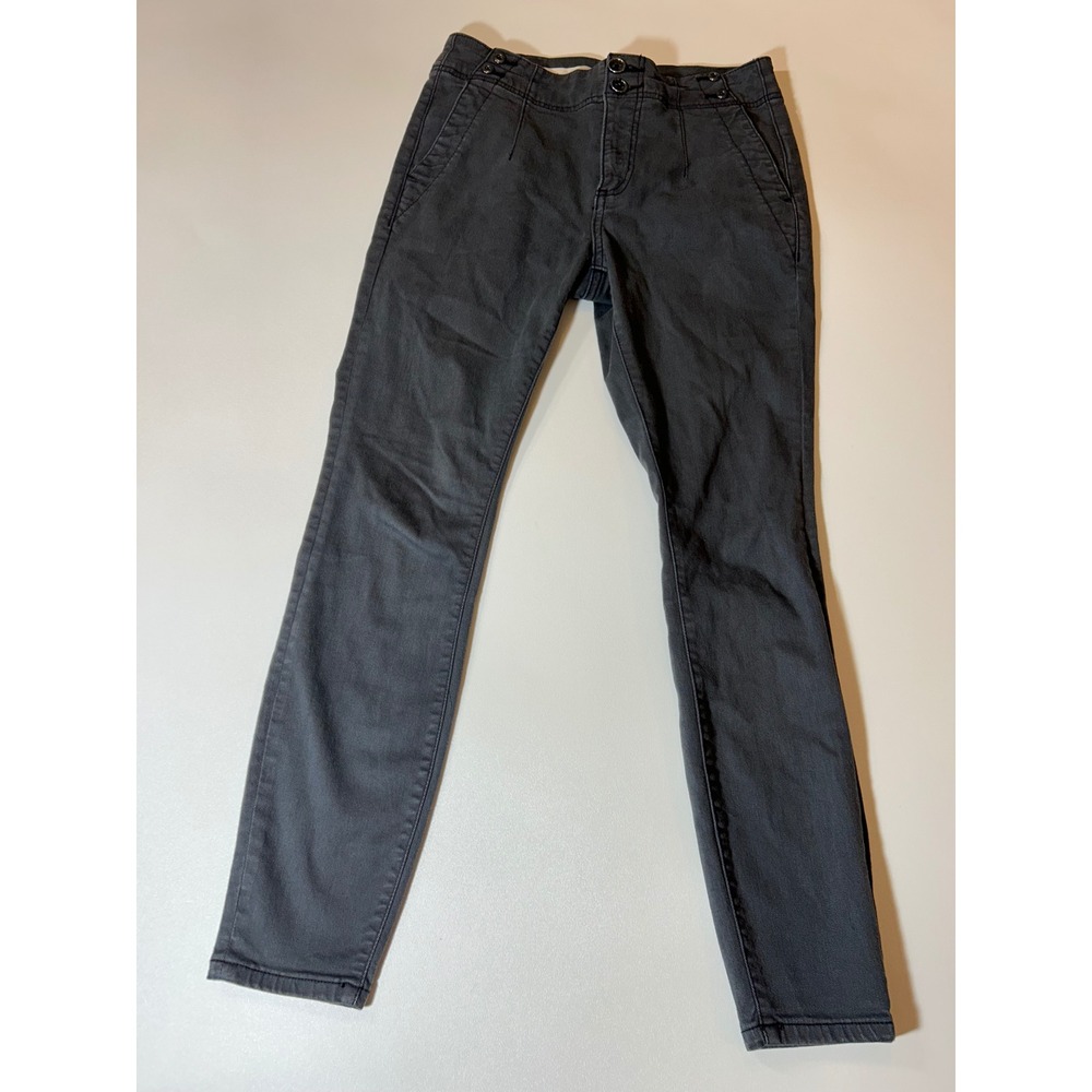 Anthropologie Pilcro Pants Women's 26 Gray High-Rise Skinny Sailor Button